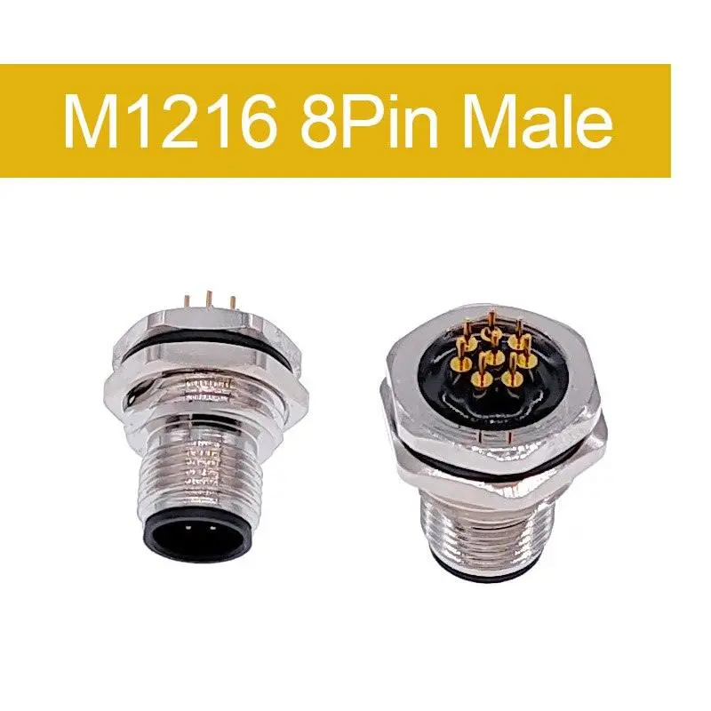 Front Nut Flange Socket 4 5 8Pin Screw Threaded Male Female M12 M16 Waterproof Connectors Pcb Sensor Connector Panel 5