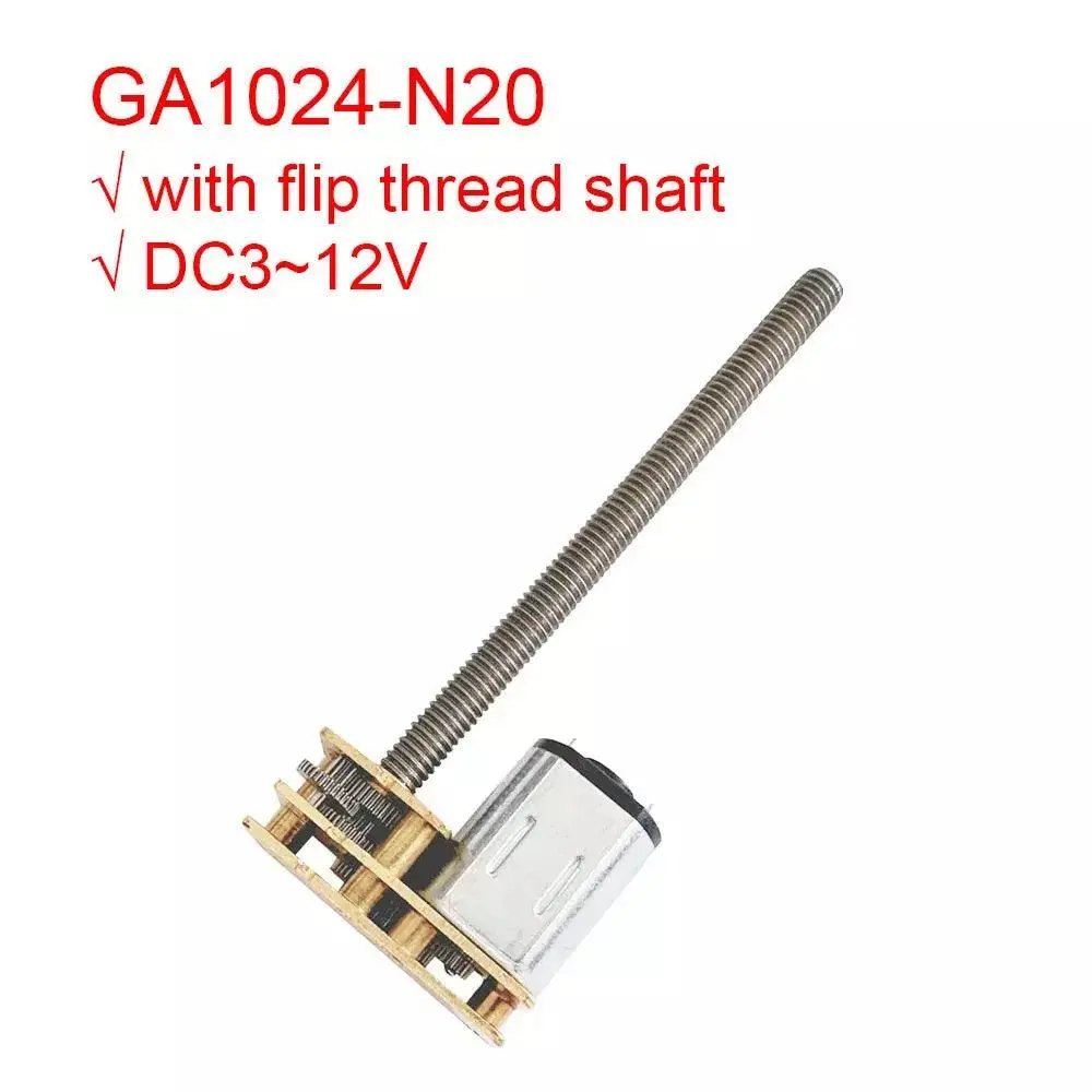 Ga1024-N20 Flip Output M4 * 55Mm Thread Long Shaft Dc 12V (6V 3V) Mini Gear Motor 1