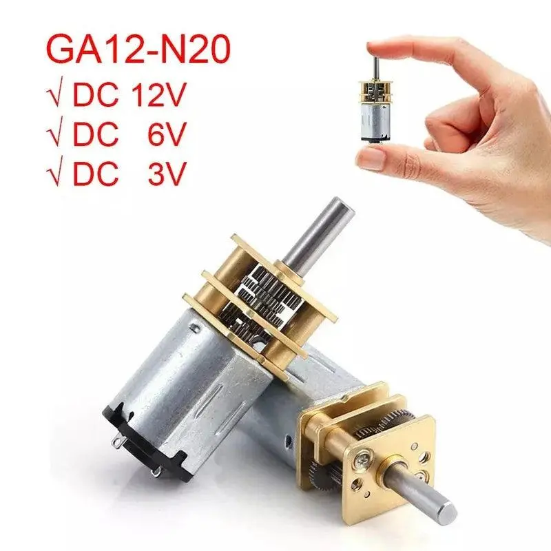 Ga12 N20 Dc 12V (Support 6V 3V)  Mini Gear Dc Motor 30-4000 Rpm Bracket Encoder 1