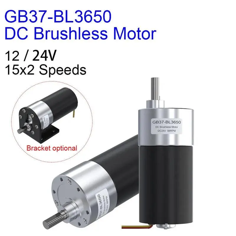 Gb37-Bl3650 Dc Brushless 12V 24V High Torque Low Rpm Micro Bldc Geared Motor 10 To 1280Rpm For Automation Awning Camping Car 1