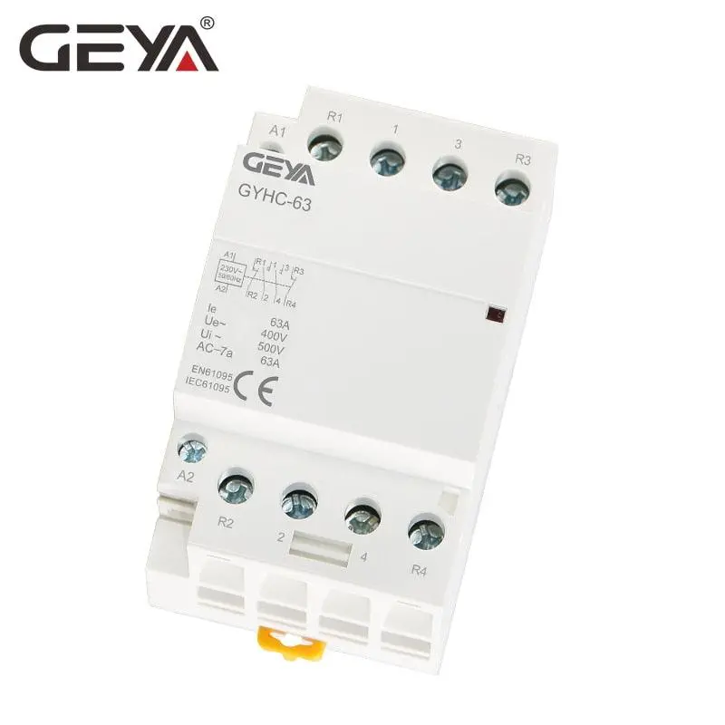 Geya 4P 63A 4No Or 2Nc2no 220V/230V 50/60Hz Din Rail Household Ac Modular Contactor 1