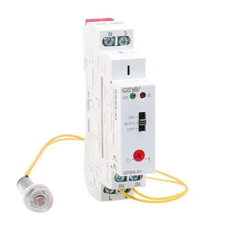 Geya-  Grb8-01 Din Rail Twilight Switch Photoelectric Timer Light Sensor Relay 1