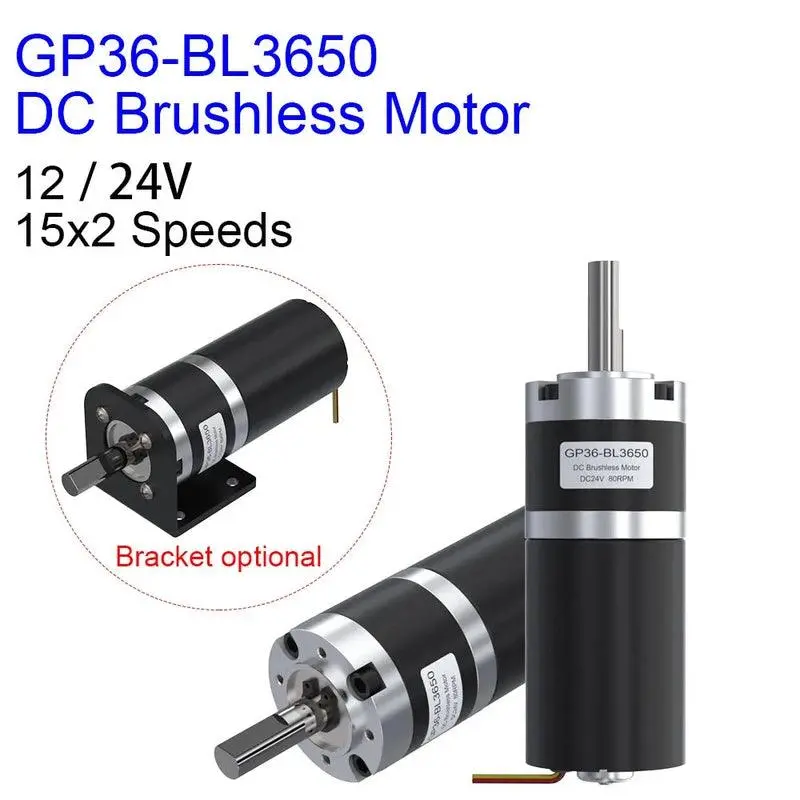 Gp36-Bl3650 Dc Brushless 12V 24V Planetary Gear High Torque Low Rpm Micro Gearbox Bldc Motor With Reducer 10 80 300 1500 2000Rpm 1