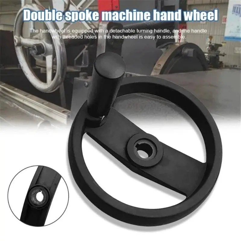 Handwheel With Revolving Grip Double Spoke Nylon Hand Wheel For Machine Tool Ali88 100 125 200Mm Solid Aluminium Alloy Foldable 6