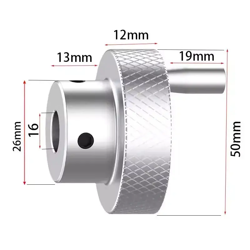 Aluminum Alloy Knurled Handwheel 50/60/80Mm 9