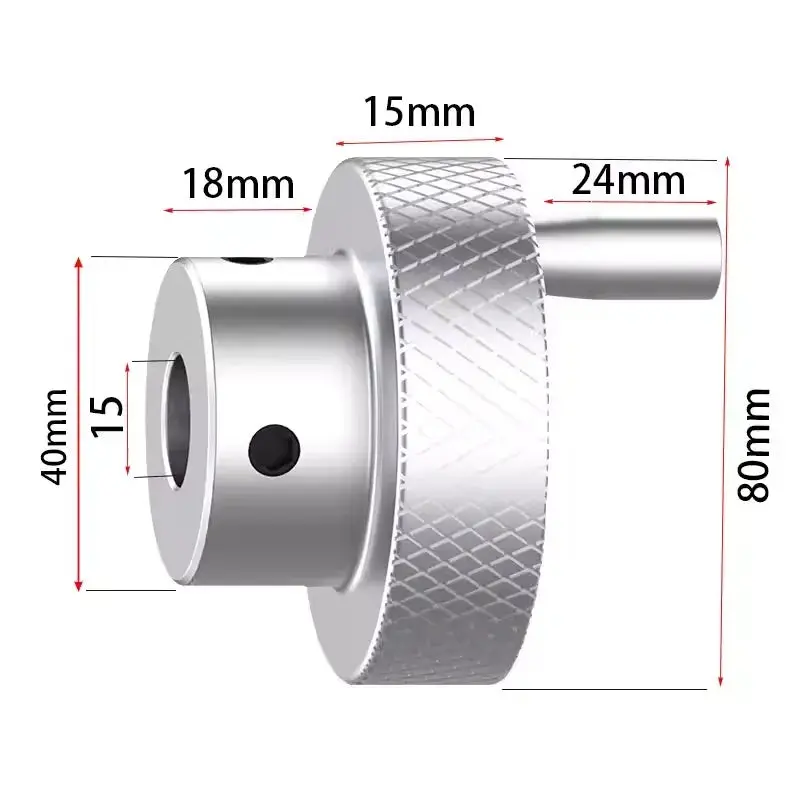Aluminum Alloy Knurled Handwheel 50/60/80Mm 25