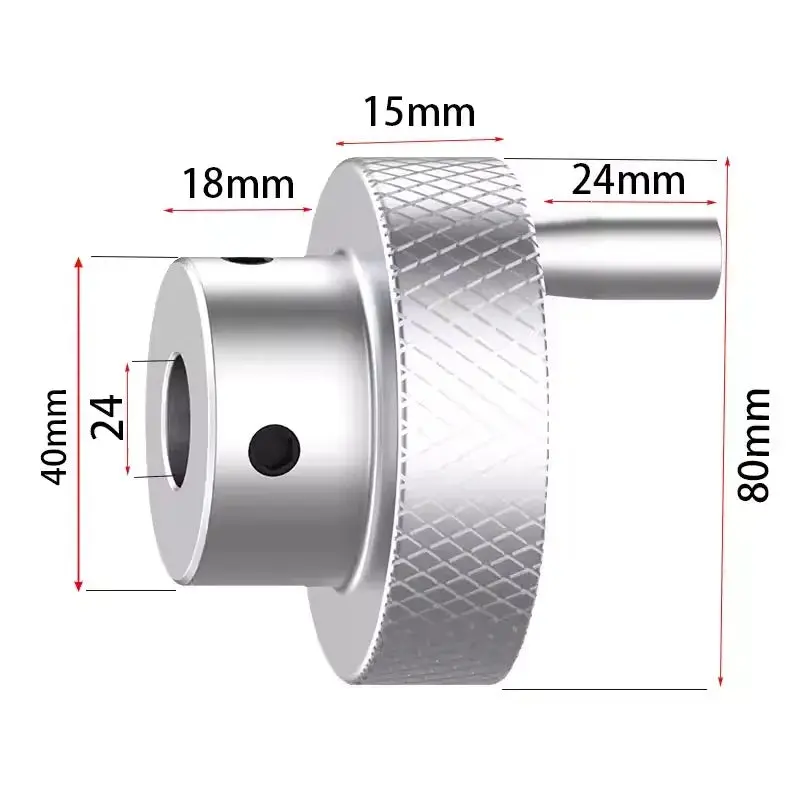 Aluminum Alloy Knurled Handwheel 50/60/80Mm 32