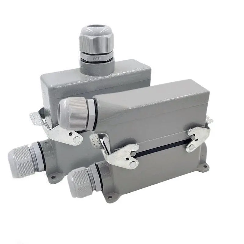 Heavy Duty Connector Hdc-He-024-1/2/3/4-F/M 24 Pin Aviation Plug Socket 16A Industrial Rectangular Connector 1