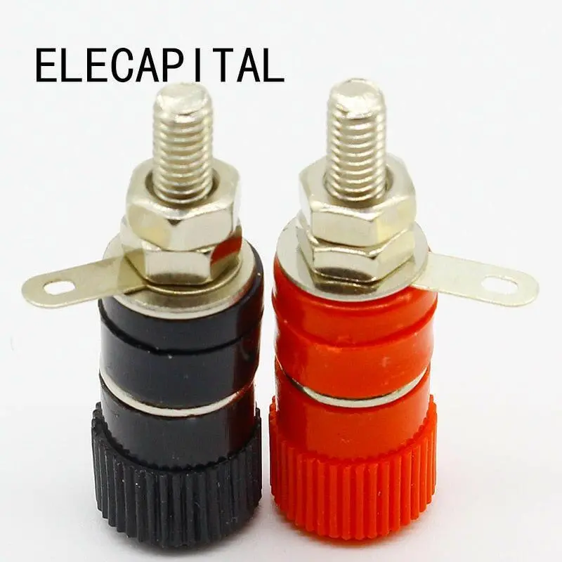 High Quality 1 Pair (Red + Black) Amplifier Terminal Binding Post Banana Plug Jack Panel Mount Connector 1