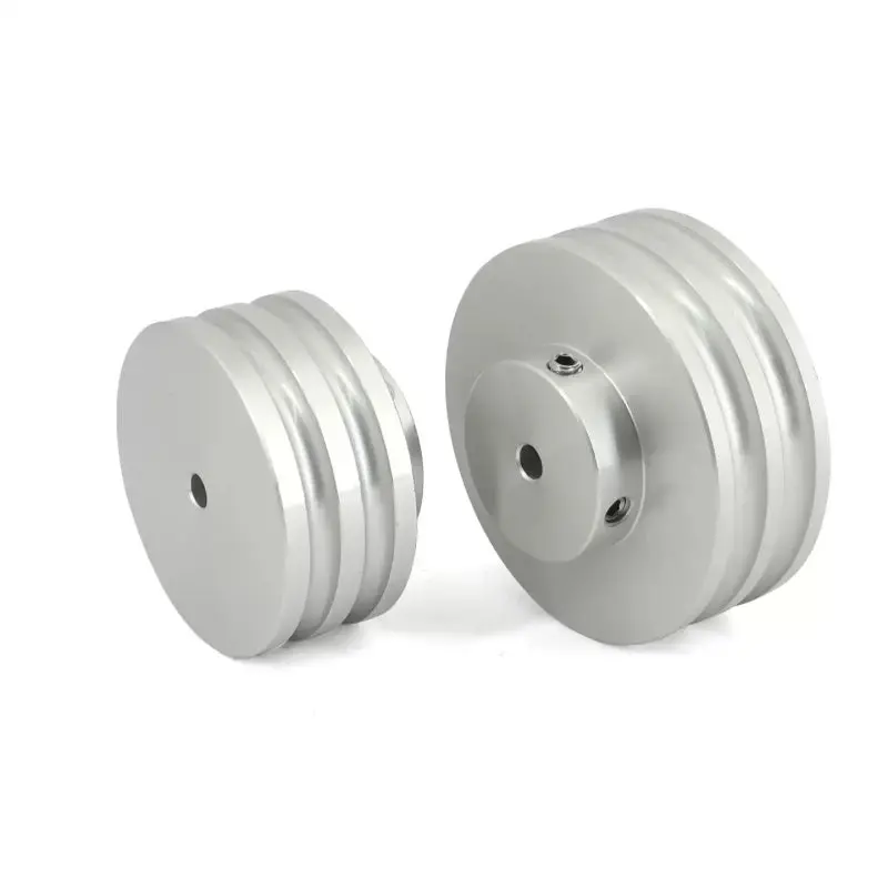 Double Groove Aluminum U-Pulley For Round Pu Belt 1