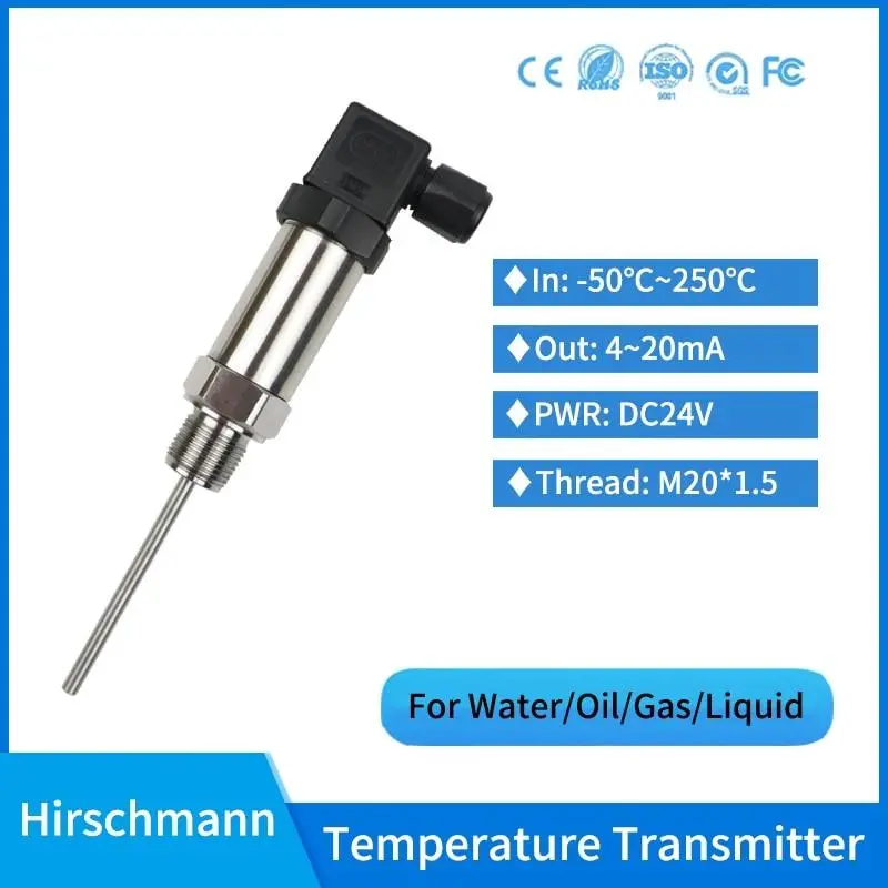 Industrial Rdt Temperature Transducer 4-20Ma Output Temperature Sensor Pt100 Temperature Transmitter Price 1