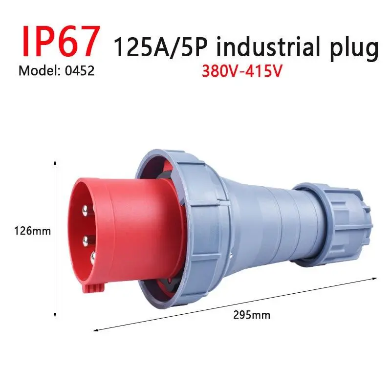 Ip67 New Industrial Plug And Socket 63A 125A 3P/4P/5P Pa66 Wall Mounted Socket 11