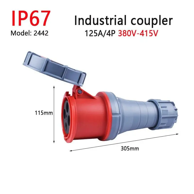 Ip67 New Industrial Plug And Socket 63A 125A 3P/4P/5P Pa66 Wall Mounted Socket 17