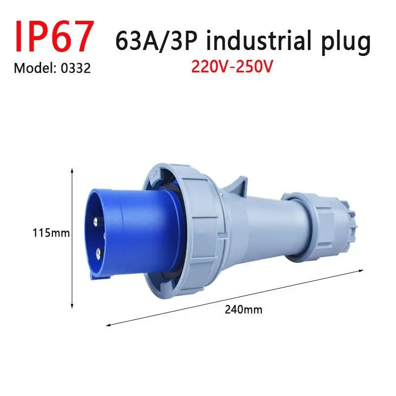 Ip67 New Industrial Plug And Socket 63A 125A 3P/4P/5P Pa66 Wall Mounted Socket 1