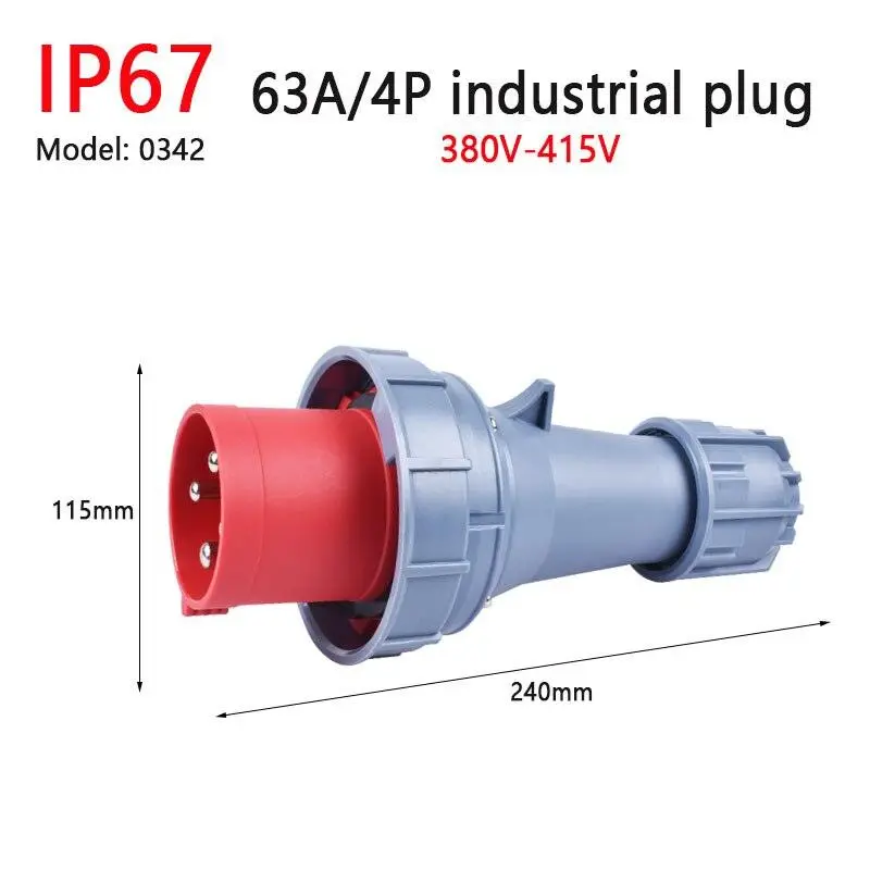Ip67 New Industrial Plug And Socket 63A 125A 3P/4P/5P Pa66 Wall Mounted Socket 2