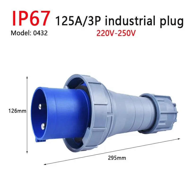 Ip67 New Industrial Plug And Socket 63A 125A 3P/4P/5P Pa66 Wall Mounted Socket 4