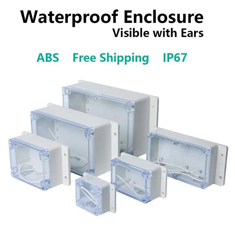 Ip67 Plastic Transparent Box Waterproof Enclosure Electronic Project Outdoor Instrument Electrical Project Box Junction Housing 1