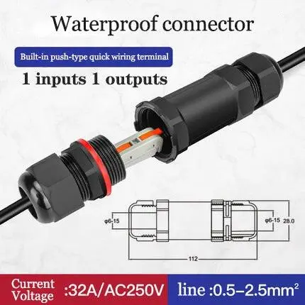 Ip68 2/3 Pin Electrical Terminal Adapter Push Type Connector 4