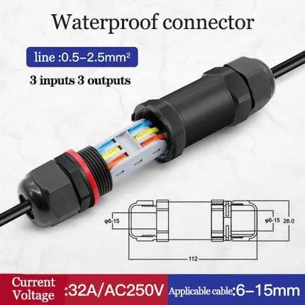 Ip68 2/3 Pin Electrical Terminal Adapter Push Type Connector 5