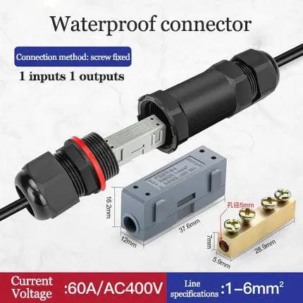 Ip68 2/3 Pin Electrical Terminal Adapter Push Type Connector 7