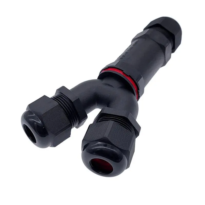 Ip68 Electrical Cable Waterproof Connector Y Branch Connectors 2/3/4/5 Pin 32A 450V Cable Wire Gland Sleeve Connector 1