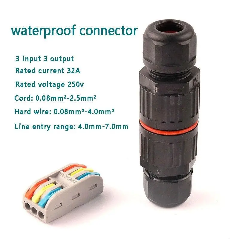 Ip68 Electrical Waterproof Connector With Quick Push In Terminal Block Conductor 4