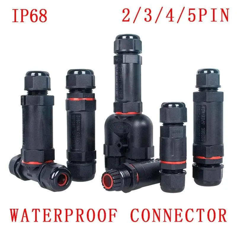 Ip68 Waterproof Cable Connector I-Type/Y-Type/T-Type 2Pin 3Pin 4Pin 5Pin Optional 1