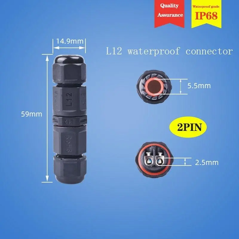 Ip68 Waterproof Connector I-Type L16 2/3 Pin Electrical Terminal Adaptor Wire Connector 2