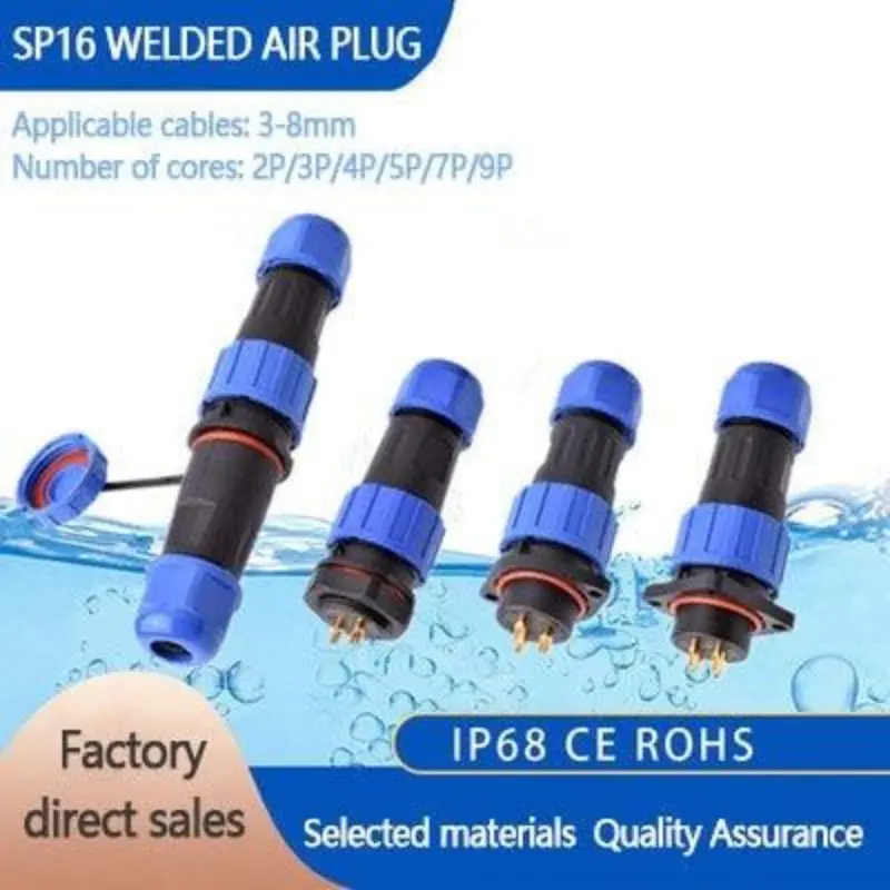 Ip68 Waterproof Connector Sp16 2P~9P 1