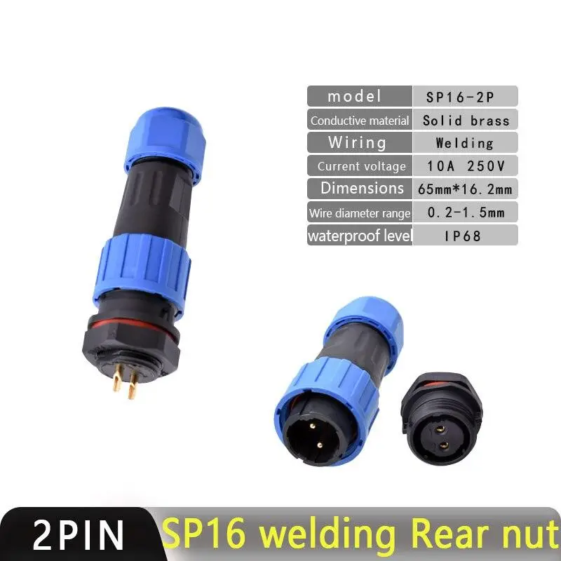 Ip68 Waterproof Connector Sp16 2P~9P 14