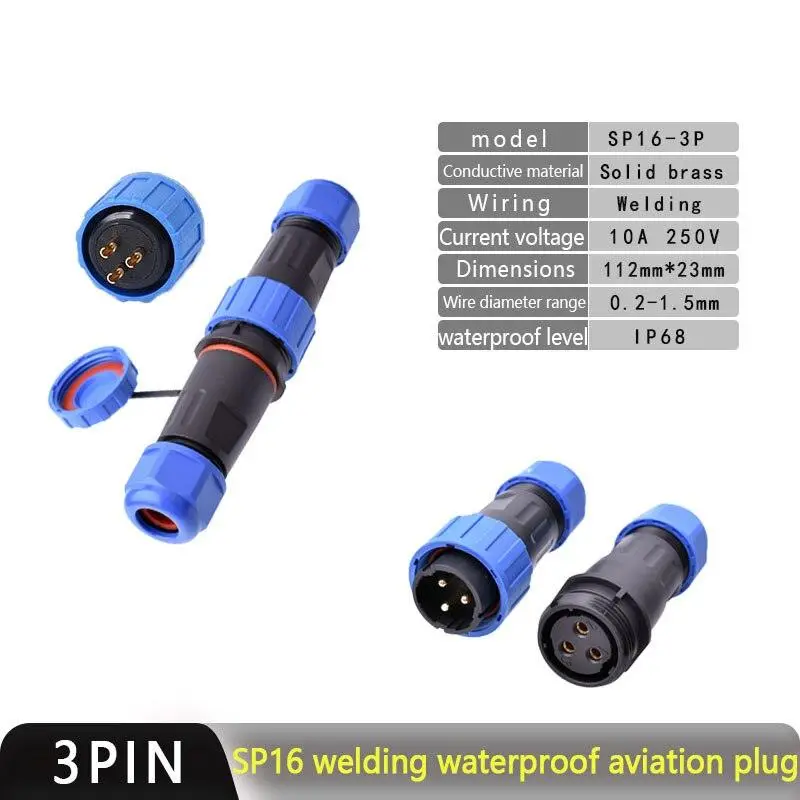 Ip68 Waterproof Connector Sp16 2P~9P 17