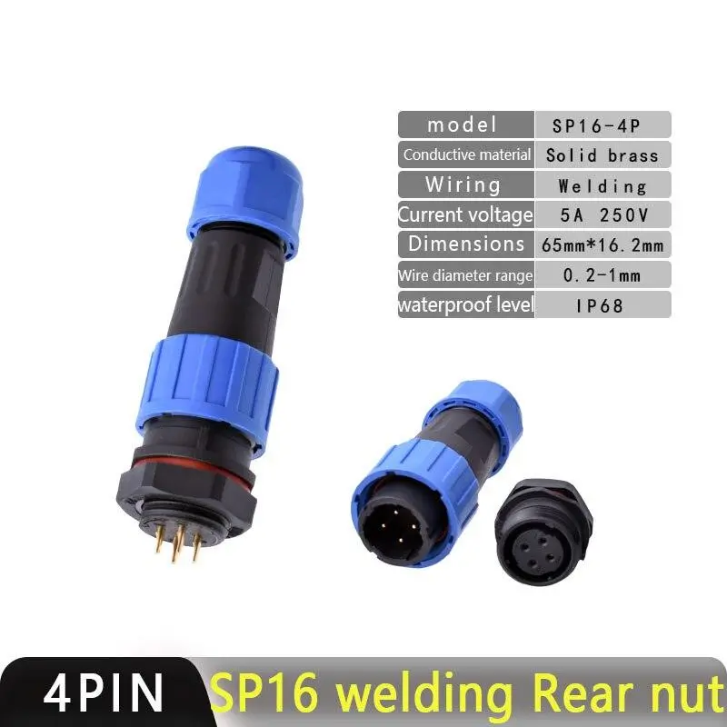 Ip68 Waterproof Connector Sp16 2P~9P 18