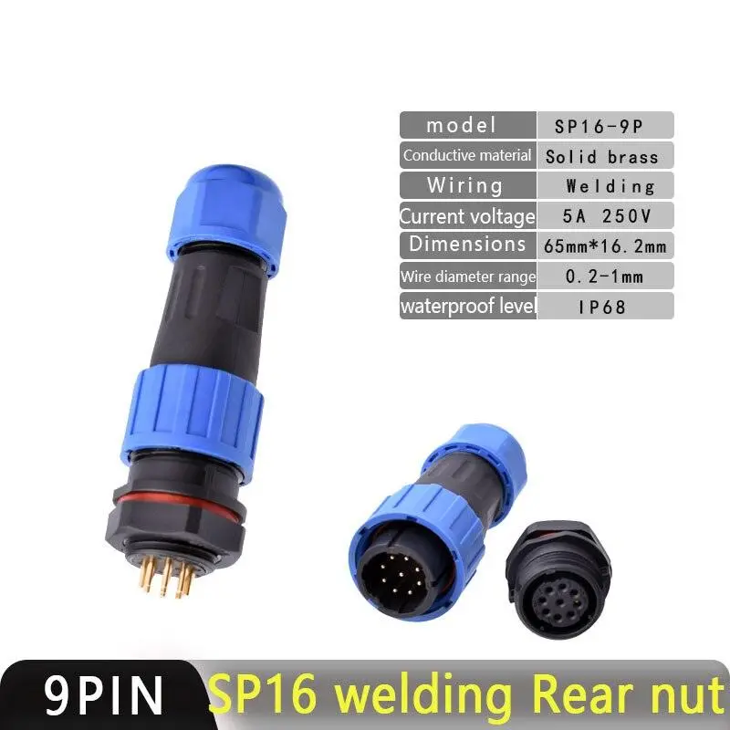 Ip68 Waterproof Connector Sp16 2P~9P 12