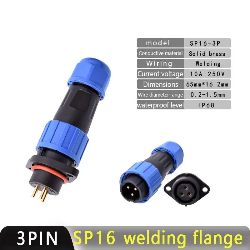 Ip68 Waterproof Connector Sp16 2P~9P 14