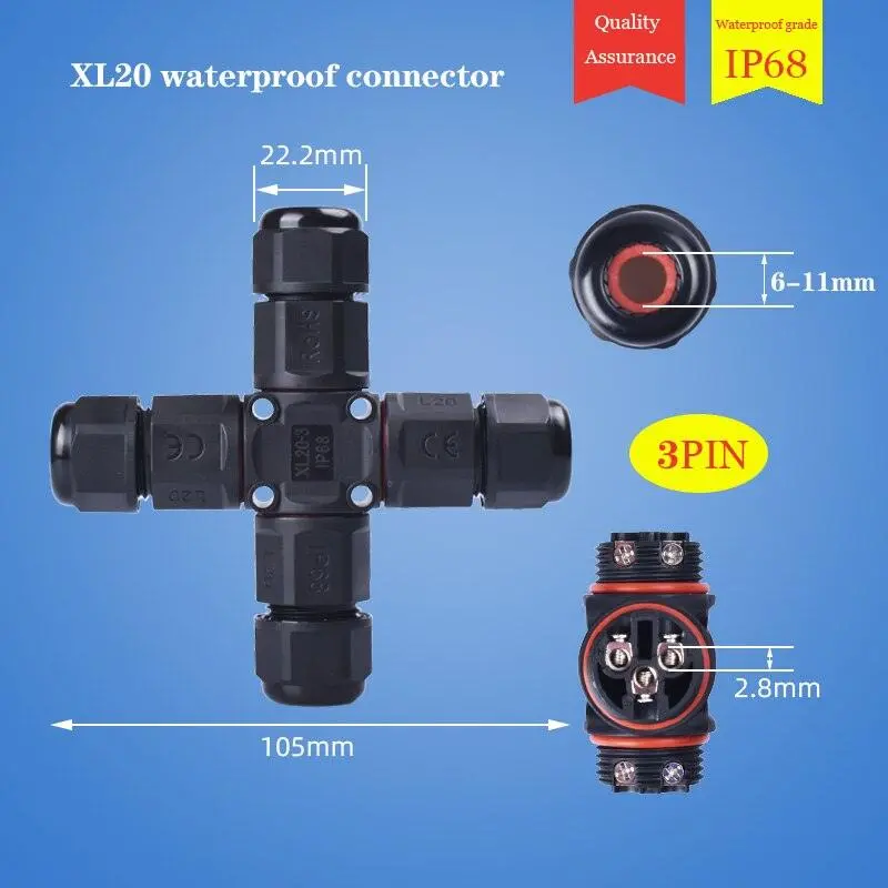 Ip68 Waterproof Connector Y-Type Um25 3/4/5 Pin Electrical Terminal Adapter Wire Connector 4