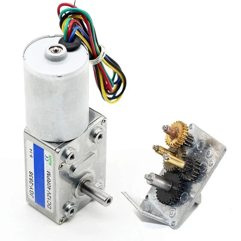 Jgy-2838 Dc Worm Gear Brushless Reduction Motor Bldc 12V-24V 6Rpm-160Rpm Large Torque Metal Gearbox Motors Electric Engine 1