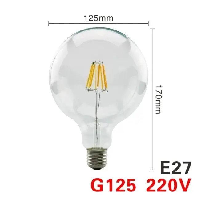 Lattuso- 4Pcs/Lot Led Edison Bulb 220V /C35 A60 G80 G95 G125 Optional 6