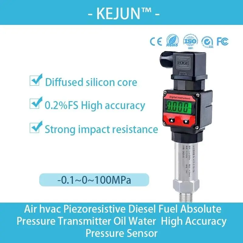 Lcd Digital Pressure Transmitter 4-20Ma 0-10V M20*1.5 Pressure Transducer Sensor 0-60Mpa Pressure Instrument Dc24v With 304Ss 1