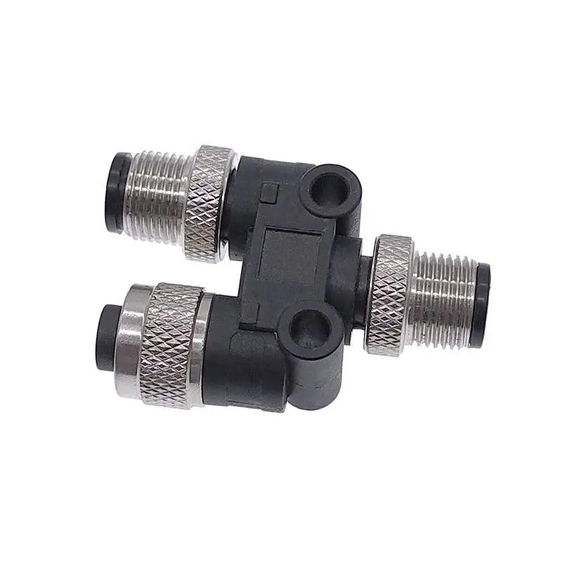 M12 Connector Conversion Plug Y Shaped Three-Way Pipe Waterproof Sensor Connectors Male Female 4Pin 5Pin 1