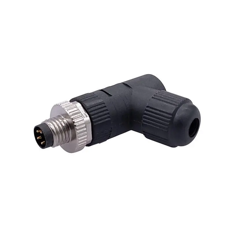 M8 Sensor Connector Ip68 Screw Installation Non-Welding Waterproof Plug A-Code Male Female 3Pin 4Pin Bend Angle Connectors 1