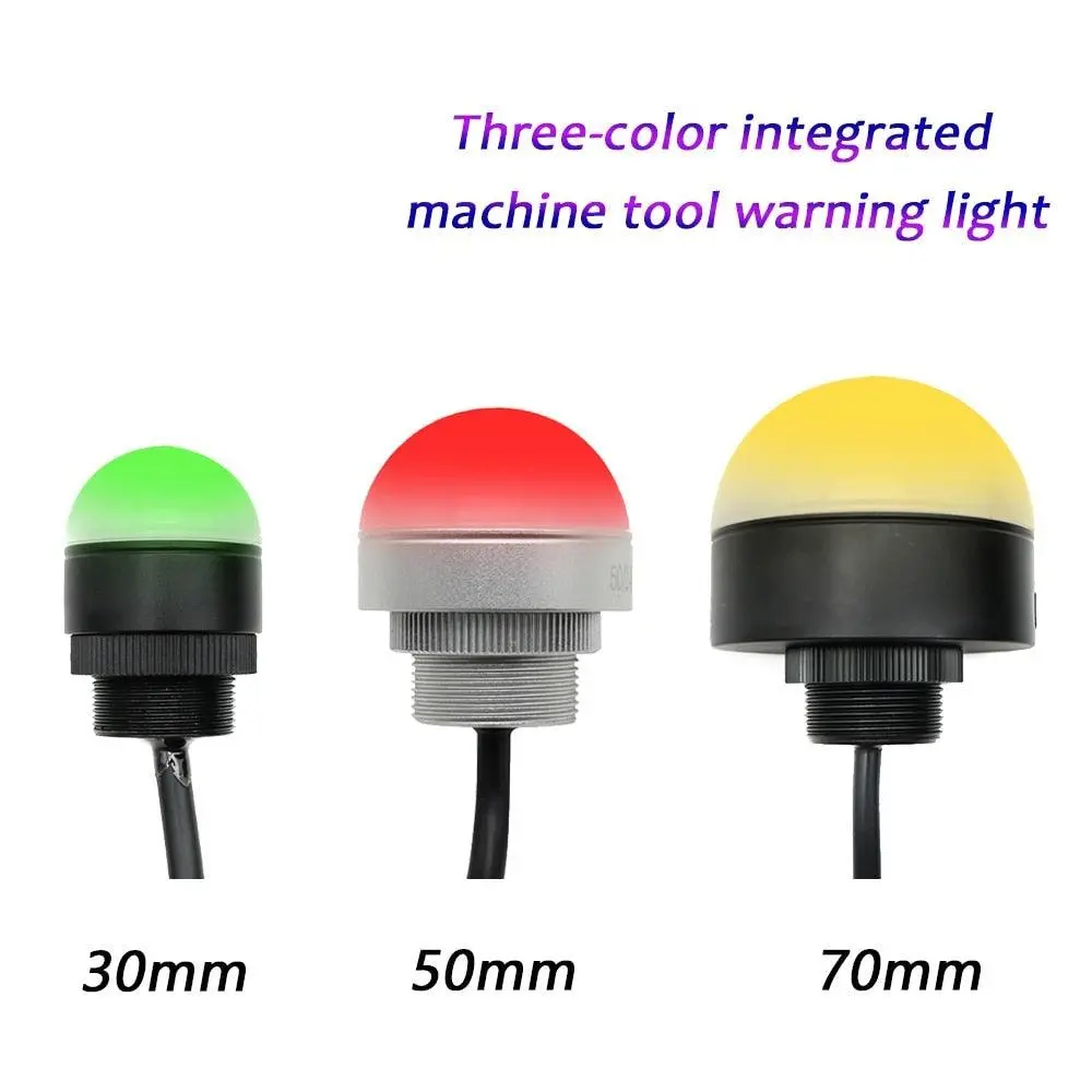 Machine Tool Three-Color Light Buzzer Hemisphere Semicircle Signal Warning Light Small Equipment Led 12V 24V Red Yellow Green 1