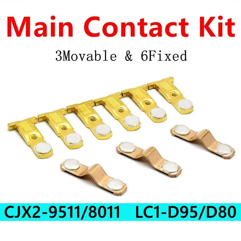 Main Contact Kit For Lc1d95 Lc1d80 Fixed And Movable Contacts Cjx2-9511 Cjx2-8011 2