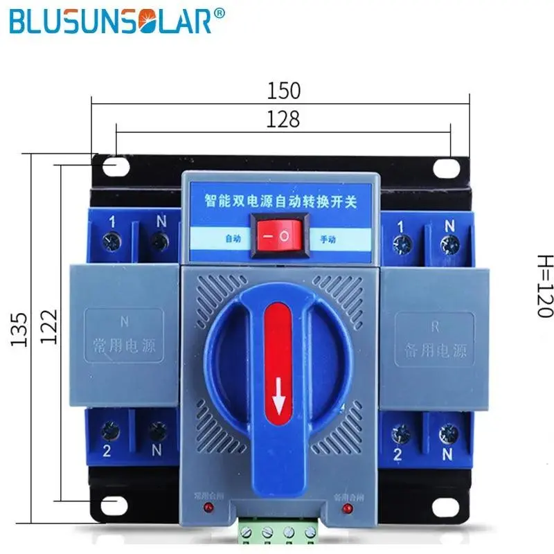 Micro Circuit Breaker Dual Power Automatic Transfer Switch 2P 10A/16A/ 25A 32A 40A 50A 63A 230V Auto Transfer Switch 1