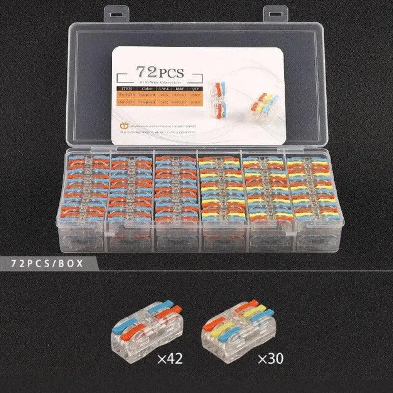Mini Type Wire Connectors Boxed Quick Push-In Conductor Terminal Block 2/3 Pin Universal Cable Splitter Electrical Connector 10