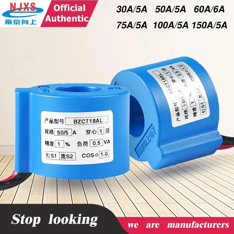 Miniature Ac Current Transformer 05 Class Bzct18al-30A/5A 505A 75A:5A 100A/5A 150A5a 1