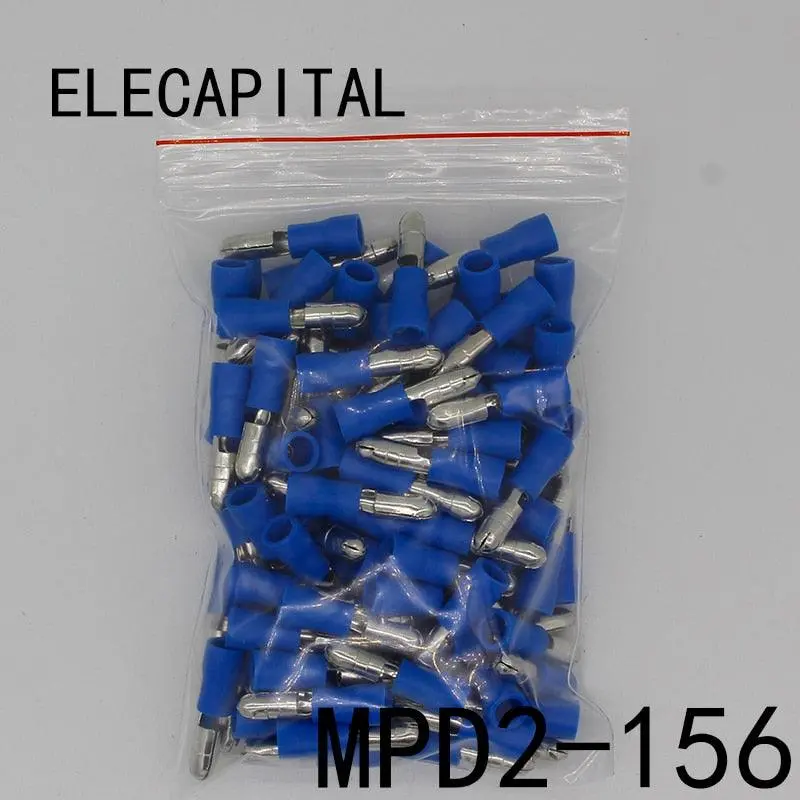 Mpd2-156 Mpd2.5-156 100Pcs Bullet Shaped Male Insulating Joint Wire Connector Electrical Crimp Terminal Awg16-14 Mpd 1