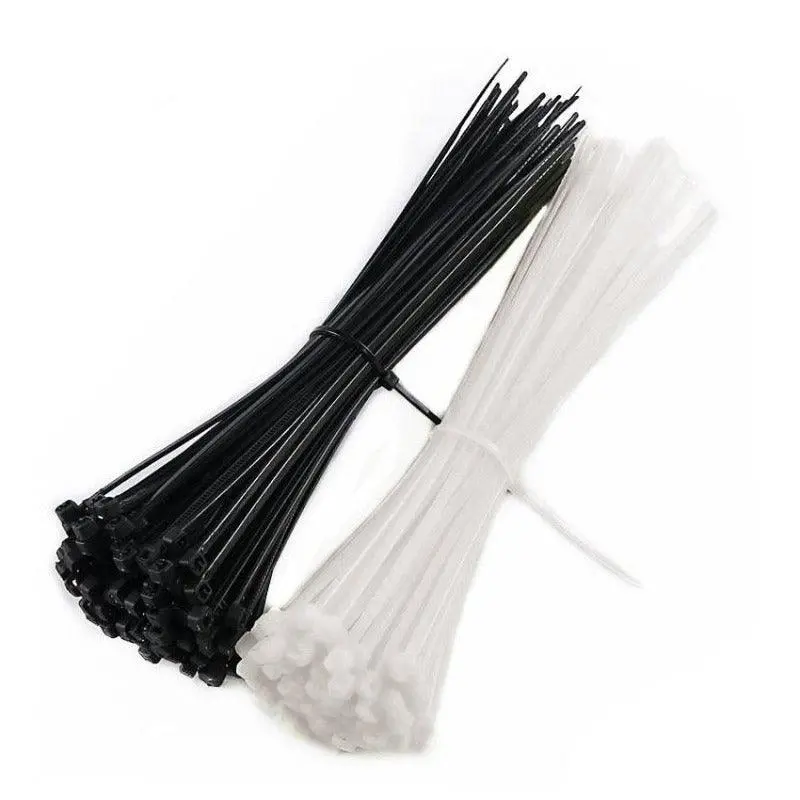 Mr- 100Pcs 3 X 60/80/100/120/150/200Mm Wire Zip Ties/Black White Optional 1