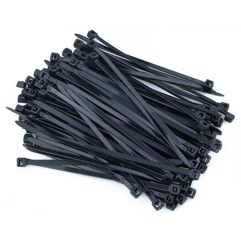 Mr- 100Pcs 3 X 60/80/100/120/150/200Mm Wire Zip Ties/Black White Optional 12