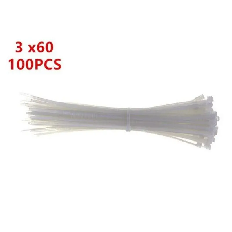 Mr- 100Pcs 3 X 60/80/100/120/150/200Mm Wire Zip Ties/Black White Optional 6