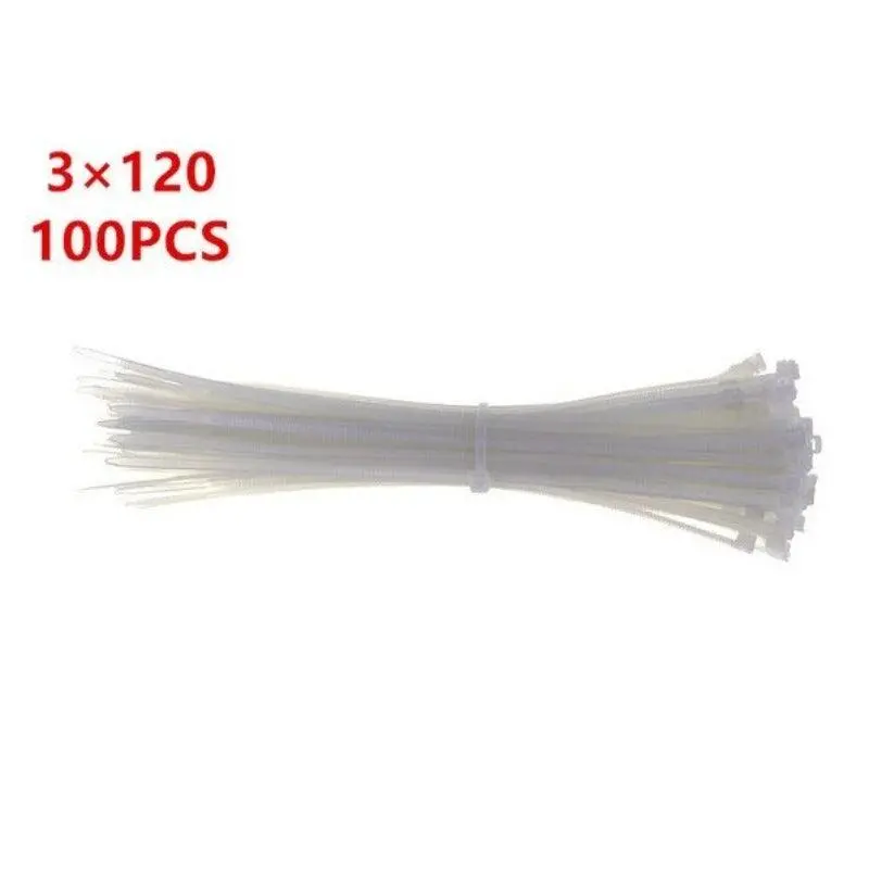 Mr- 100Pcs 3 X 60/80/100/120/150/200Mm Wire Zip Ties/Black White Optional 3
